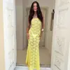 Ropa de Mujer Europea y Americana 2026 Verano Más Vendida Sexy Encaje Patchwork Espalda Descubierta con Tirantes Vestido Tubo Largo Ajustado para Mujer