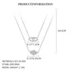 Collar Colgante Yuanfan S925 Plata de Ley Ojo del Diablo Incrustado con Diamantes de Nicho para Mujer, Cadena Clavicular de Mano de Fátima en Capas de Lujo Ligero