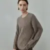 [Serie Polar] Suéter 100% Lana con Hilo Dorado, Top de Punto Forrado de Polar, Nueva Colección Otoño para Mujer, Suéter de Punto con Lentejuelas, Top para Mujer