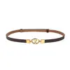 Novo Cinto Feminino Fino de Couro Versátil e na Moda, Cinto de Couro Genuíno Estilo Coreano para Combinar com Vestidos, Cinto Decorativo, Atacado
