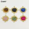 Wt-P2102 Turquesa Natural, Jade Vermelho, Lápis Lazúli, Zircônia, Pingente Banhado a Ouro 18K Joias Acessórios
