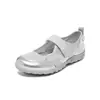 Zapatos Deportivos Mary Jane Plateados Augusden para Mujer 2026 Otoño Nuevos Planos con Velcro Zapatos de Entrenamiento Alemán para Ballet