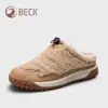 Zapatos de Mujer Gongyang 2026 Invierno Nuevos Cálidos con Forro de Felpa Medios Abiertos Pantuflas Casuales Versátiles Zapatos para el Hogar de Mujer