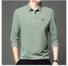 Camisa Polo Masculina Sem Costura Transfronteiriça 2026 Primavera Novo Estilo Meia-Idade Casual de Negócios Gola Polo Manga Longa Camiseta Masculina Atacado