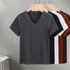 2026 Nova Camiseta de Manga Curta com Decote V em Tencel e Lã Merino para Mulheres, Camiseta Básica Fina, Versátil, Slim Fit, Top que Valoriza o Corpo 1688