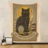 Tapiz Transfronterizo Hogar Bohemio Tapiz Decoración de Habitación Tela Colgante Tela de Fondo Tapiz Colgante Tarot Tapiz de Gato
