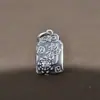 Yiluya Pingente de Tag Quadrada de Prata S925 com Palavra Estática Pingente Quadrado Vintage Acessórios Material para Acessórios DIY Feitos à Mão