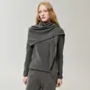 ¡Cachemira lujosa! Bufanda 100% cachemira, estilo otoño/invierno para mujer, chal grande triangular tejido, color liso, diseño simple