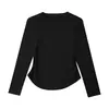 Cuello Redondo Simple Nuevo Manga Larga Capa Base Otoño Transpirable Cómodo Ajuste Ceñido Favorecedor Sin Costuras Cálido Ropa Exterior o Interior