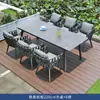 Conjunto de Mesa e Cadeiras para Pátio de Vila ao Ar Livre Combinação de Mesa e Cadeiras de Rattan para Jardim Terraço Lazer Conjunto de Mesa e Cadeiras para Varanda de Hotel B&B