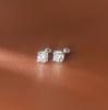 Naran Plata S925 Verano Estilo coreano cuatro garras diamante solitario roscado aretes de botón de cuentas joyería de oreja simple personalizada M04203