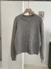 KEKEZOON Cardigan de Punto Trenzado Cuello Redondo Botón de Corazón Otoño Invierno Estilo Coreano Color Sólido Manga Larga Abrigo Suéter 8917