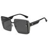 2024 Nuevas Gafas de Sol Cuadradas sin Montura con Borde Cortado Gafas de Personalidad de Celebridad de Internet Gafas de Sol de Moda de Montura Grande al Mayoreo