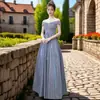 Vestido de Festa de Ombro de Luxo Leve de Nicho Estilo Francês para Mulheres