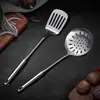 Juego de Espátula y Cuchara de Acero Inoxidable 304 para Cocinar, Juego de Cocina para el Hogar, Cuchara Larga para Cocinar, Espátula para Freír, Espátula de Cocina