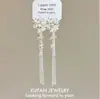 [Mariposa Chapada en Oro] Pendientes de Flor con Borla de Diamante Brillante Estilo Coreano Super Hada, Exagerados y de Moda, Alto Valor Estético, Accesorios de Oreja con Borla de Primavera