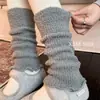 Calcetines de Felpa Gruesos y Cálidos Color Café Estilo Japonés Holgados para Mujer, Calentadores de Piernas Largos Versátiles para Otoño e Invierno