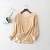 Top de Manga Larga con Cuello Redondo Engrosado, Ropa Interior Térmica Básica, Aspecto Adelgazante, Manga Corta, Tallas Grandes, Casual para Mujer, Aspecto Adelgazante