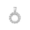 Porta Colgante Femenino Estilo Princesa Diana Clásico Cobre Porta Colgante Vacío DIY Incrustado con Diamantes Cabujón de Jade Imitación Porta de Plata de Ley 925