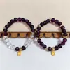Pulseira Transparente de Cristal Anti-Ametista Círculo Único Pulseira de Círculos Múltiplos Círculo Duplo Qi Roxo Donglai Joias para Venda por Atacado em Lives Transfronteiriças