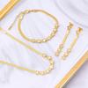 Corrente para clavícula estilo socialite OL da moda, corrente de concha estrelada, pulseira elegante de osso de cobra achatado, brincos longos, colar de estrela de cinco pontas