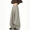 Pantalones Casuales de Rayas Estilo Old Money para Hombres y Mujeres Verano Retro Sueltos Caídos Pierna Ancha Versátiles para el Trabajo Pantalones Casuales de Pierna Recta