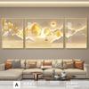 Tríptico para Sala de Estar Fundo Jinshan Sofá de Luxo Acessível Pintura para Pendurar na Parede Mural Pintura de Paisagem Simples Moderna de Alta Qualidade