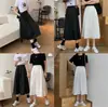 Falda de Línea A Talla Grande Plus Size Estilo Hong Kong Otoño e Invierno 2025 Falda de Paraguas Abullonada de Cintura Alta Estilo Coreano para Mujer