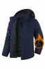 Chaqueta de Algodón Cálida Cortavientos con Forro Polar de Talla Grande para Exteriores en Invierno