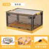 Caixa de Armazenamento Dobrável com Abertura Lateral para Lanches e Brinquedos, Caixa de Armazenamento de Plástico de Grande Capacidade com Rodas, Caixa de Armazenamento para Livros