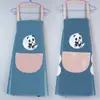 Delantal de Cocina Impermeable y a Prueba de Aceite con Dibujos Animados para Hombres y Mujeres, Ropa de Trabajo, Delantal Limpiable a Mano, Modelo de Pareja Anti-Manchas de Aceite