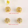 Conservación del color oro de 18k cuentas sueltas incrustadas con circonita cuentas de bola hueca diy pulsera collar accesorios de joyería con cuentas al por mayor