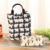 Nova Bolsa Térmica de Mão de Algodão e Linho para Almoço Lancheira Bolsa Estilo Japonês Bolsa de Almoço Bolsa para Gelo de Algodão e Linho Bolsa Bento