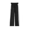 En stock: Nuevo modelo otoño 2026 380g algodón chino pantalones rectos con cordón de bloques de color, corte holgado, talla grande, pantalones casuales para hombre