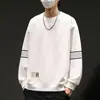 Moletom Masculino Gola Redonda, Marca Tendência Outono, Versátil Estampado Solto Manga Longa, Roupa Unisex para Casal, Top de Estudante