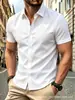 Camisa de Color Sólido de Corte Musculoso Nueva Primavera/Verano 2026 para Hombre, Cárdigan Más Vendido de 5 Colores con Cuello de Solapa y 6 Botones