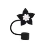 Tapa de Silicona de Grado Alimenticio para Popote Transfronteriza con Diseño de Estrella de Cinco Puntas y Flor, Adecuada para Popotes Stanley, Juego de Tapas de Enchufe a Prueba de Fugas 10mm