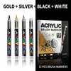 Marcador de Plástico Acrílico con Punta Suave de Líquido Directo Dorado y Plateado para Dibujo a Mano Infantil, Manualidades DIY, Graffiti y Arte Estudiantil Pintura de Alto Brillo