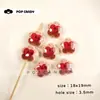 Flor Manzana Linda Peludo Cuentas Acrílico Bolsa Joyería Encanto Cuentas Sueltas Accesorios DIY Hecho a Mano Colgante Versátil