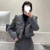 2023 otoño e invierno Nuevo traje de falda de dos piezas estilo Chanel falda de corte slim con diseño de flecos traje de dos piezas con abertura trasera