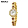 Reloj Pulsera Moka Gaola Transmisión en Vivo Más Vendido, Reloj de Cuarzo Gotas de Agua de Lujo Ligero, Reloj Versátil para Mujer Resistente al Agua con Esfera Pequeña de Nácar