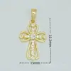 Serie de colgantes de cruz microincrustados de cobre electrochapado en 18K, accesorios de joyería religiosa, múltiples opciones disponibles