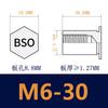 Bso-M6-L Furo Cego Zinco Azul e Branco Rebite de Pressão Stud Chapa Metálica Chassi Coluna de Rebitagem Painel Ferro Galvanizado Coluna Porca Rebite de Pressão