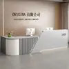Mostrador de recepción de empresa de estilo chino nuevo, mostrador de recepción, caja registradora, mostrador de vestíbulo, escritorio de oficina pequeño, moderno y sencillo para tienda