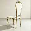 Silla de Banquete Estilo Europeo Silla de Comedor de Hotel En Stock Silla para Recepción de Boda con Respaldo Evento de Boda al Aire Libre Silla Tapizada Dorada Galvanizada