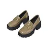 Novedad Primavera y Verano 2026 Zapatos Cómodos de Piel Zapatos de Suela Gruesa para Mujer Mocasines Versátiles de Charol Estilo Británico para Mujer
