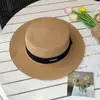 Sombrero de Paja Francés Texturizado Estilo Old Money para Mujer, Fedora de Copa Plana de Verano, Sombrero de Sol para la Playa, Sombrero con Protección Solar con un Toque de Lujo