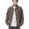 Cardigan suéter moderno estilo coreano para homens, novo modelo primavera e outono 2026, tricô com gola virada, estilo Hong Kong, jaqueta solta e versátil do Instagram