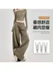 Calça Esportiva Estilo Americano Feminina Outono 2026 Nova Calça Jogger de Perna Reta Cintura Baixa Costurada Perna Larga Comprimento Total Casual Esportiva Longa