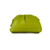 Bolsa Plissada de Couro Macio Feminina 2024 Nova Bolsa Clutch Simples Bolsa de Festa Cor Sólida Textura Bolsa de Ombro Transversal Bolsa de Clipe